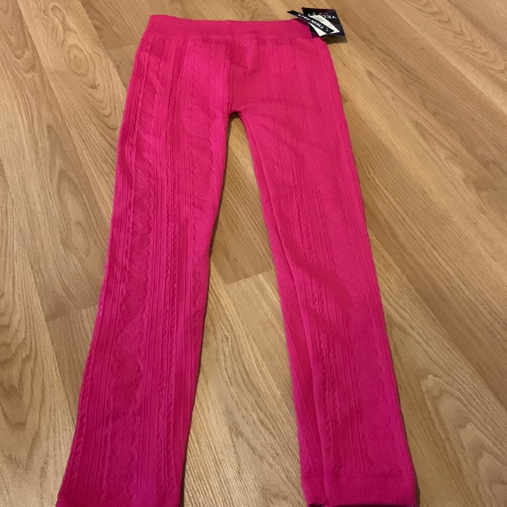 pink black leggings NWT